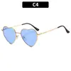 Gafas de Sol Metálicas con Forma de Corazón para TikTok, Gafas de Sol Transfronterizas, Lente Oceánica, Gafas de Sol Multicolores con Forma de Corazón, Gafas de Sol para Playa y Exteriores