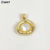 Wt-P2030 Retro Británico Colorido Colgante Pequeño Piedra Ojo de Tigre Piedra Amatista Chapado en Oro de 18K Joyería Accesorios Hechos a Mano