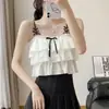 Estilo Doce Menina Laço Brincalhão Costas Bonitas Roupa Íntima Curta Suspensório Casual Emagrecedor Versátil Camiseta Básica