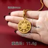 Colar Bússola Oito Tesouros com Caractere Fu Estilo Antigo Popular Pingente Disco Oco Auspicioso Ouro de Areia Vietnamita Retrô Joia Venda Direta