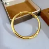 Tienda de Oro Mismo Estilo Pulsera de Anillo Lisa Ponderada 6N Push-Pull, Pulsera de Color Sólido de Larga Duración, Pulsera Gruesa Ajustable