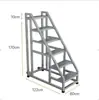 Escada de Degraus Espessada para Armazém, Casa e Uso Industrial, com Corrimãos, Três ou Quatro Degraus, com Rodas, Escada de Escalada Móvel