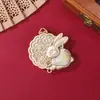 Dinastia Song Brocado Palácio da Lua Coelho de Jade Pingente Acessórios DIY Estilo Antigo Hanfu Qipao Broche Retrô Base para Pingente Venda por Atacado