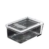 Terrario Profesional para Mascotas Caja de Excrementos para Reptiles Grande Mediano Pequeño Caja Arborícola Caja Cuadrada Pequeña Araña Doble Apertura Anti-Escape Hierba