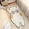 Alfombra de suelo de cachemira de imitación de gato de dibujos animados fácil de cuidar fabricantes de felpudos para puerta de baño al por mayor felpudo estilo niña