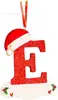 Letra Inicial de Navidad con Gorro Rojo Decoración de Letra, Decoración Colgante para Árbol de Navidad DIY Colgante Personalizado Regalo