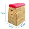 Caja de Salto de Madera Desmontable para Entrenamiento Físico Infantil, Caballo de Salto Trapezoidal Ajustable, Caballo de Gimnasia para Escuelas Primarias y Secundarias