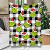 Manta Grinch de Navidad Más Nueva 2025 Manta Decorativa para el Hogar Manta Súper Suave de Franela Poliéster