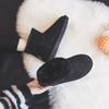 Botas de Neve Femininas 2019 Nova Moda Acolchoada Veludo Pelo Peça Única Cano Curto Solado Grosso Botas de Inverno Acolchoadas Sapatos de Algodão