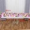 Arranjos de Flores de Chão Populares para Casamentos Transfronteiriços, Caminhos Longos de Flores, Decorações para Palco de Casamento e Banquetes de Hotel, Flores Artificiais de Seda