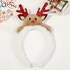 Faixa de Cabeça de Natal Transfronteiriça Qiyue Faixa de Cabeça com Galhos de Rena Decorações de Natal Fivela Plástica para Cabeça de Crianças Decoração de Festa