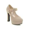 43 Bico Fino 2021 Sapatos Salto Alto Feminino Tamanho 32 Primavera e Outono Comércio Exterior Fivela Grosso Novos Sapatos Fosco