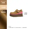 Sapatos Casuais Slip-On Femininos Plataforma Estilo Novo Primavera 2026 com Solas Grossas e Couro Genuíno, Adequados para Pessoas Baixas
