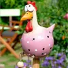 Adornos de Pollo de Ojos Grandes y Piernas Largas de Resina Transfronterizos con Vibras de Primavera para Decoración de Jardín y Patio al por Mayor