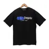 Versão Correta da Camiseta Pronta Redonda de Manga Curta Solta Palm Palm Angels Estampa de Letras Splash Transfronteiriça