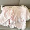 Pijama Dulce Rosa Estilo Coreano para Mujer Verano Cuello Redondo Manga Corta Shorts Ribete de Encaje Conjunto Ropa de Casa