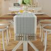 Corredor de mesa transfronteiriço Amazon Hot Selling Handmade Tassel Polyester Jacquard Table Runner Toalha de mesa de jantar Balde Tampa do armário Toalha Pano decorativo
