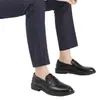 Sapatos casuais masculinos de couro, modelo novo, plus size, para todas as estações, mocassins slip-on em couro preto macio com solas macias, sapatos masculinos confortáveis