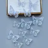 Decoración de mariposa de papel con simulación tridimensional 3D, accesorios de joyería de mariposa hueca tridimensional con textura metálica, pegatinas de pared para el hogar al por mayor