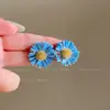 Pendientes de botón redondos con colgante de aguja de plata estilo coreano, Pendientes de botón de temperamento simples y a la moda, Pendientes versátiles de nicho de alta gama