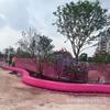 Asiento de fibra de vidrio banco curvo exterior silla de ocio centro comercial banco largo parque banco largo plaza árbol piscina asiento de paisaje