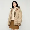 Jaqueta Casual de Algodão com Bloco de Cores Frio de Inverno 2026, à Prova de Frio para Uso Externo, Unissex, Curta, com Capuz, Leve, Quente, Roupa de Exterior
