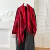 Cachecol estilo zoológico em falso cashmere para mulheres, novo modelo outono e inverno, xale de moda europeu e americano transfronteiriço, aquecedor de pescoço com franjas longas, atacado