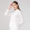 "Procesamiento y Personalización" Camiseta Base de Manga Larga de Cuello Alto Medio de Seda para Mujer Seda de Morera Holgada Talla Grande Color Sólido Top Cálido