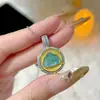 Nuevo Colgante de Disco de Buda Amitabha de Jade Azul Natural Incrustado Estilo Chino Cadena para Clavícula Joyería Sencilla Femenina de Nicho