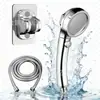 Cabezal de Ducha Presurizado Negro Aspersor de Ajuste de Cinco Velocidades Baño Ducha Calentador de Baño Set de Cabezal de Ducha de Lluvia Presurizado