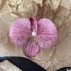 Novo grampo de cabelo de phalaenopsis simulado em PU de primavera, novo senso de atmosfera de temperamento chinês, grampo de cabelo lateral, atacado de fábrica em estoque