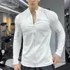 Jaqueta Fitness Roupa de Ciclismo Masculina Roupa de Proteção Solar de Manga Longa Roupa Fitness Esportiva Casual Corrida Top com Zíper