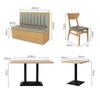 Sofá de madera maciza con asiento de tarjeta para restaurante occidental, tienda de fideos, catering comercial, cafetería, tienda de aperitivos, casa de té, tienda de ollas calientes, combinación de mesa y silla