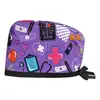 Gorro Quirúrgico Estampado de Algodón Puro, Gorro de Cúpula Simple Ajustable sin Visera, Gorro de Trabajo Estampado de Cúpula Dental para Niños