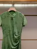 Vestido de Verano de Alta Gama para Mujer Estilo Nuevo Estilo Chino Nuevo Moda Temperamento Elegante Adelgazante Estampado Plisado Manga Corta