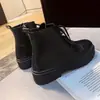 Zapatos finos de moda Botas Martin para mujer versátiles 2026 otoño e invierno nuevos botines simples con forro polar moda estilo británico botines cortos