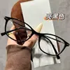 Gafas de Moda para Mujer Estilo Ojo de Gato Anti Luz Azul Nuevas, Gafas Lisas con Acabado de Alta Gama, Monturas Ultraligeras, Se Pueden Adaptar con Lentes Graduadas