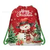 Bolsa Navideña No Tejida Wf062 Bolsa Promocional para Regalos Bolsa de Almacenamiento Decorativa de Papá Noel con Cordón