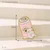 Broche Criativo de Gato em Desenho Animado, Formato de Tigela e Hashis, Emblema de Gatinho Pintando Roupas, Alfinete de Metal para Bolsa de Menina Fofa
