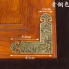 Muebles de Estilo Chino Gabinete de Medicina Estantería Protectores de Esquina de Cobre Puro Puertas de Gabinete Estilo Antiguo Placas de Esquina en Forma de T Flores de Esquina Protectores de Esquina Cruzados Herrajes