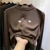 Camiseta interior versátil de forro polar para niños, estilo otoño e invierno, camiseta para niñas, cuello semi-alto, para niños mayores, capa interior cálida, top de manga larga