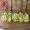 Colgante de jade con incrustaciones de oro de imitación, estilo nacional, aleación Guanyin Longfeng, suéter de jade de imitación, cadena, collar, accesorios de ropa, regalos para eventos.