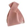 Bolsa de Mano de Punto de Color Sólido Hueca Bolso Chaleco de Moda Versátil Primavera/Verano Gran Capacidad Bolsa de Muñeca de Malla