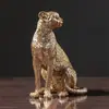 Artesanato de Estátua de Leopardo Cuidadosamente Selecionado Enfeites Transfronteiriços de Resina para Pets Estética da Razão Áurea