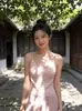 Top de Tirantes Tejido a Rayas Chic Estilo Retro de Hong Kong para Mujer, Nuevo Top Ajustado sin Mangas con Tirantes de Puro Deseo