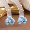 Aretes de Clip para Oreja con Esmalte Azul Goteante Flor Floreciente Zircón Disco para Mosquiteros Pendientes Elegantes de Viajero de Nicho Exquisitos y Versátiles