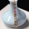 Horquilla Hanfu con Borla Colgante Semiacabado, Calidad que Conserva el Color Borla de Mariposa Romboidal, Una Borla de Nube Borgoña
