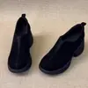 Mocasines sin cordones de suela gruesa 2026 Otoño Nuevos Retro Botines de tacón oculto Punta redonda Para personas bajas Mocasines para ir al trabajo
