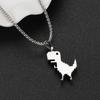 Quick Live personalizado pequeno dinossauro colar masculino e feminino Street Hip Hop cool casal longo de pele suéter colar pingente