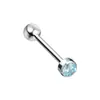 E-commerce Transfronteiriço Novo Liga de Titânio F136 Brilhante Zircônia Piercing de Língua Moda Europeia e Americana Piercing Personalizado Joia Anel de Língua